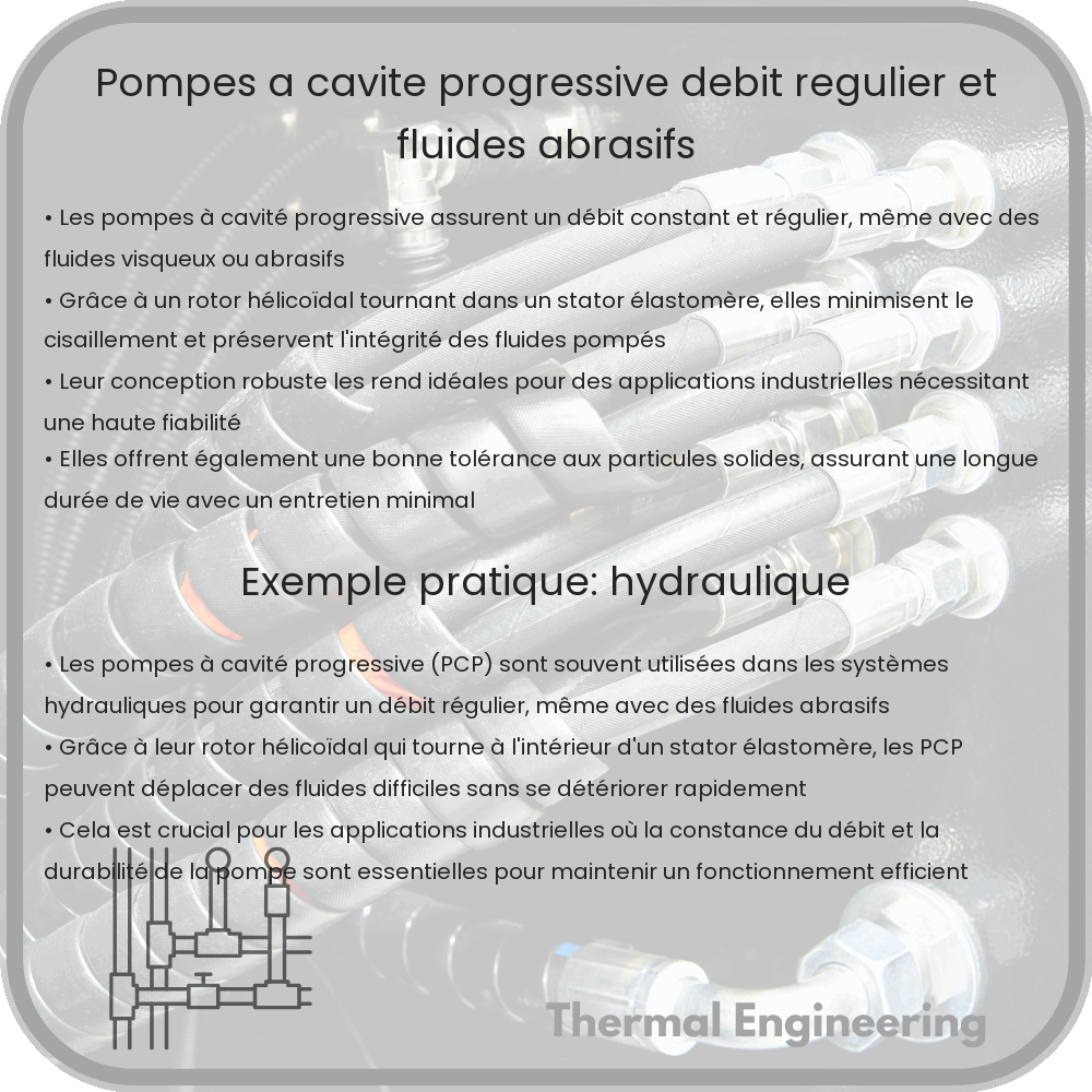 Pompes à Cavité Progressive | Débit Régulier et Fluides Abrasifs
