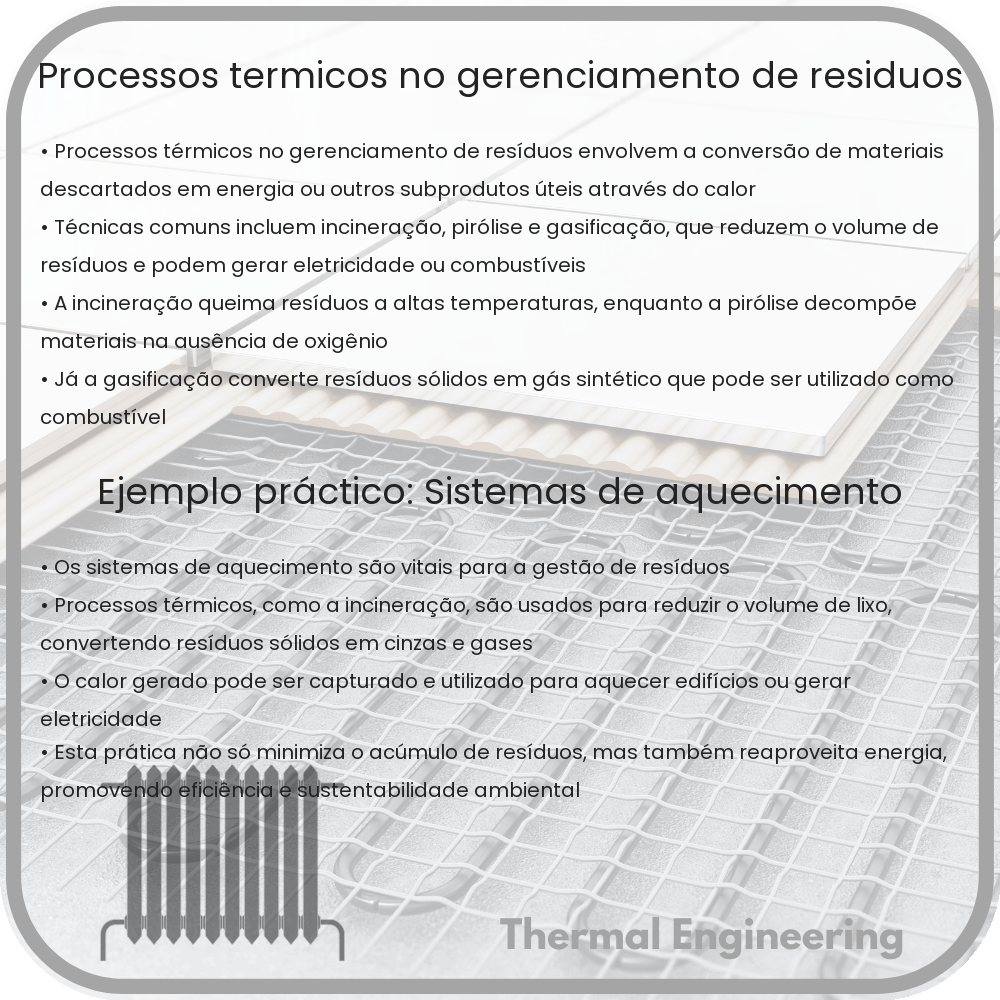 Processos Térmicos no Gerenciamento de Resíduos
