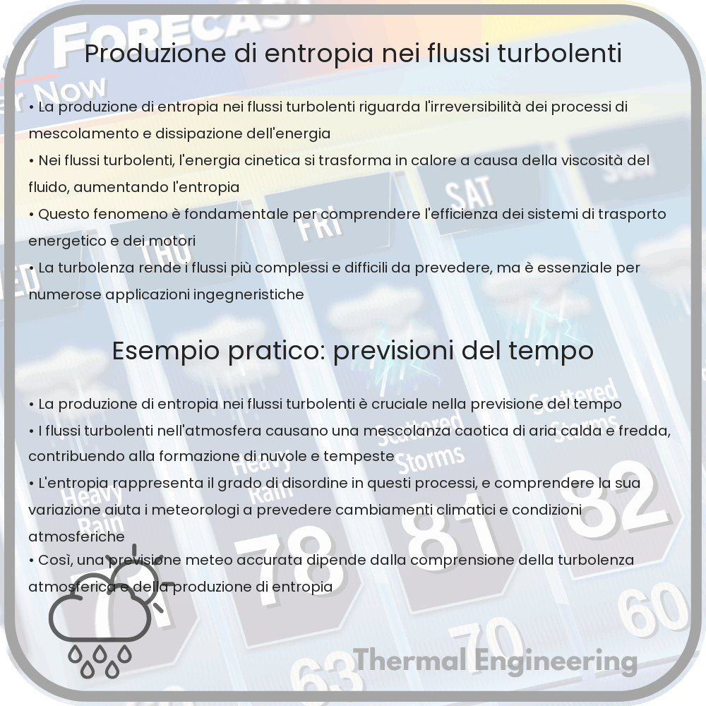 Produzione di entropia nei flussi turbolenti