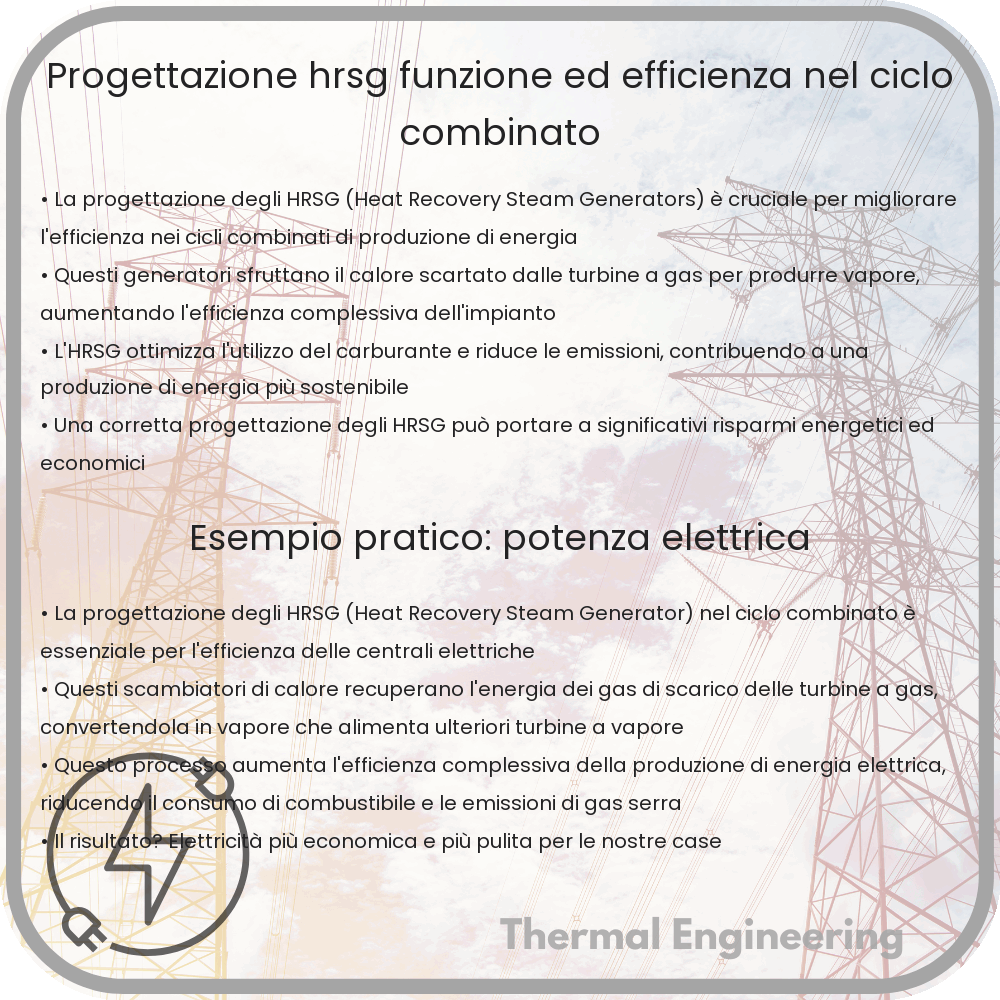 Progettazione HRSG: Funzione ed Efficienza nel Ciclo Combinato