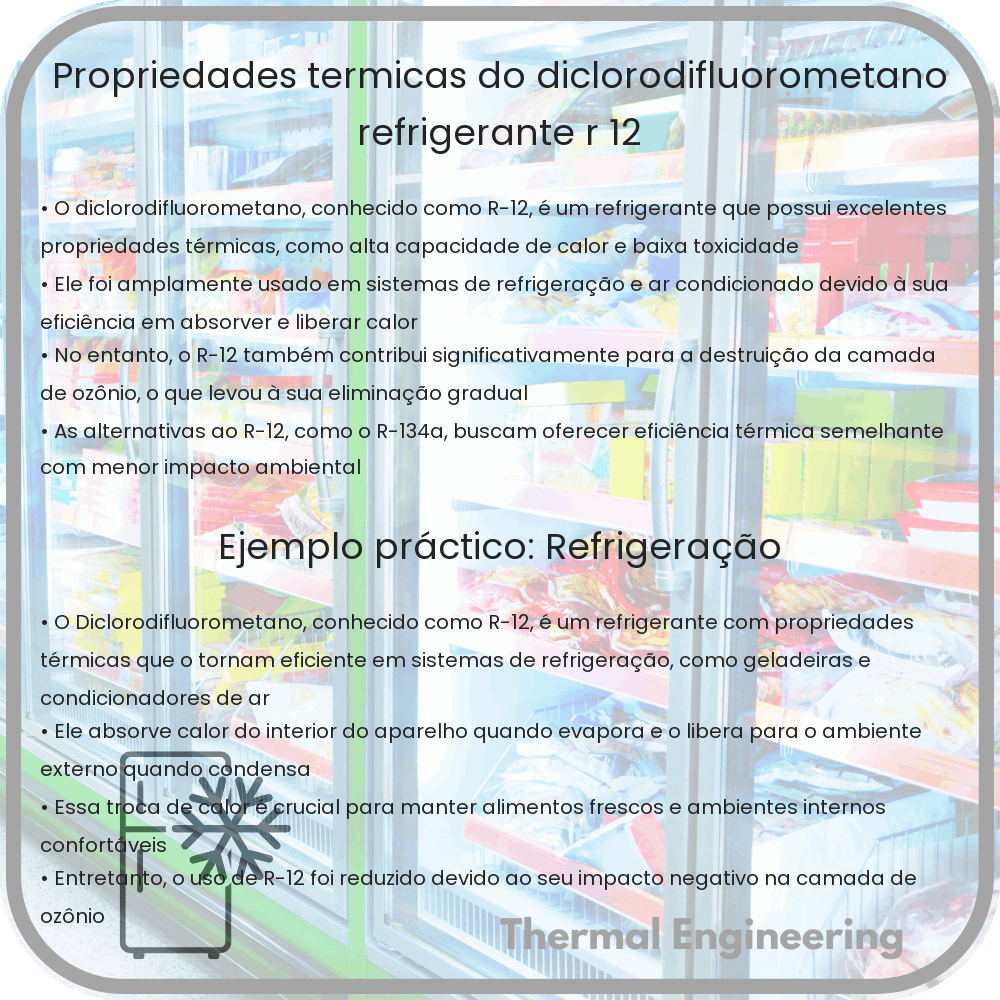 Propriedades Térmicas do Diclorodifluorometano | Refrigerante R-12