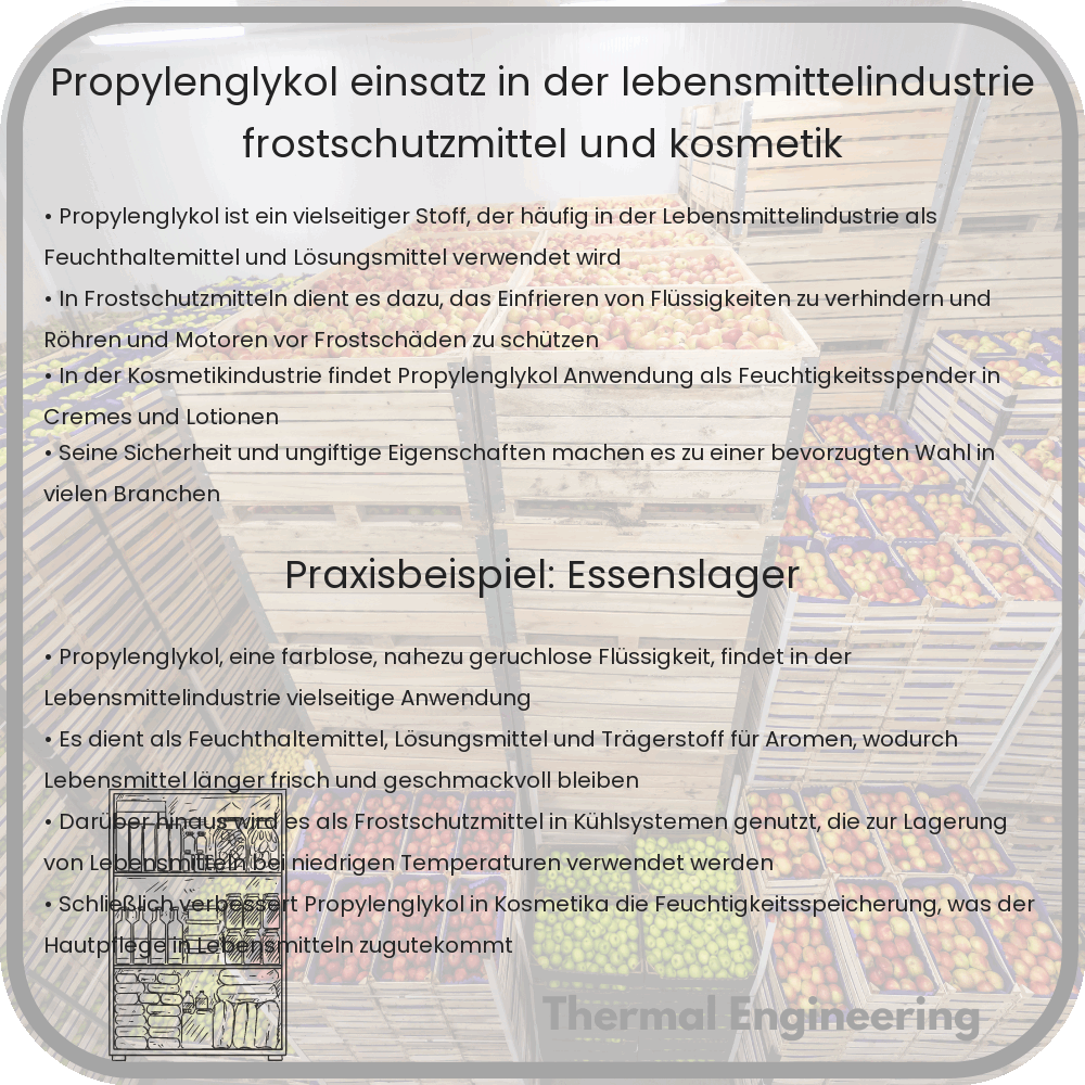 Propylenglykol | Einsatz in der Lebensmittelindustrie, Frostschutzmittel und Kosmetik