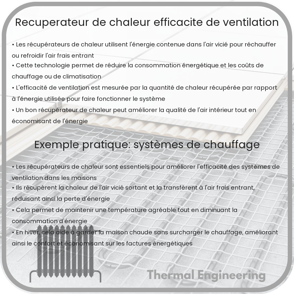 Récupérateur de Chaleur | Efficacité de Ventilation
