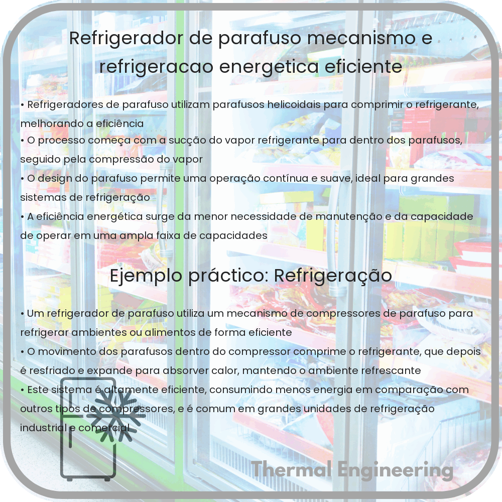 Refrigerador de Parafuso | Mecanismo e Refrigeração Energética Eficiente