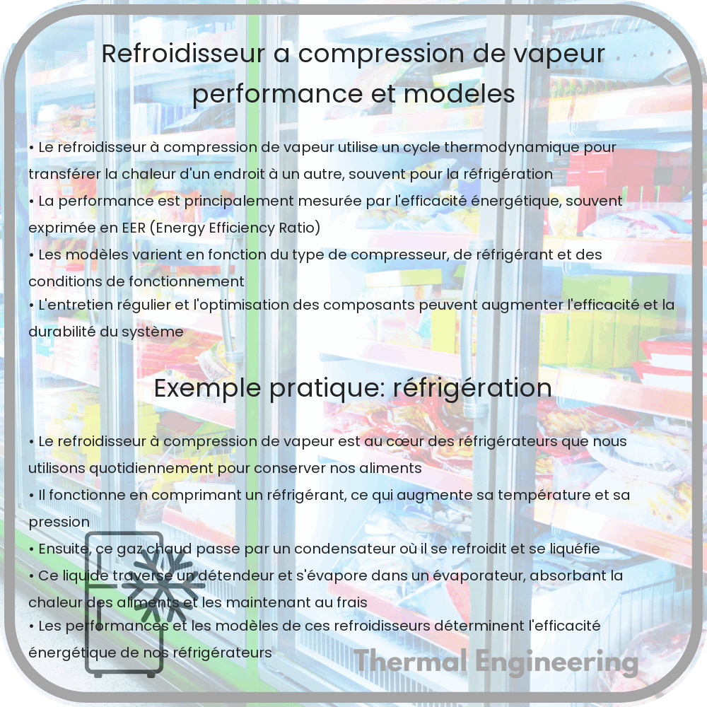 Refroidisseur à compression de vapeur | Performance et Modèles