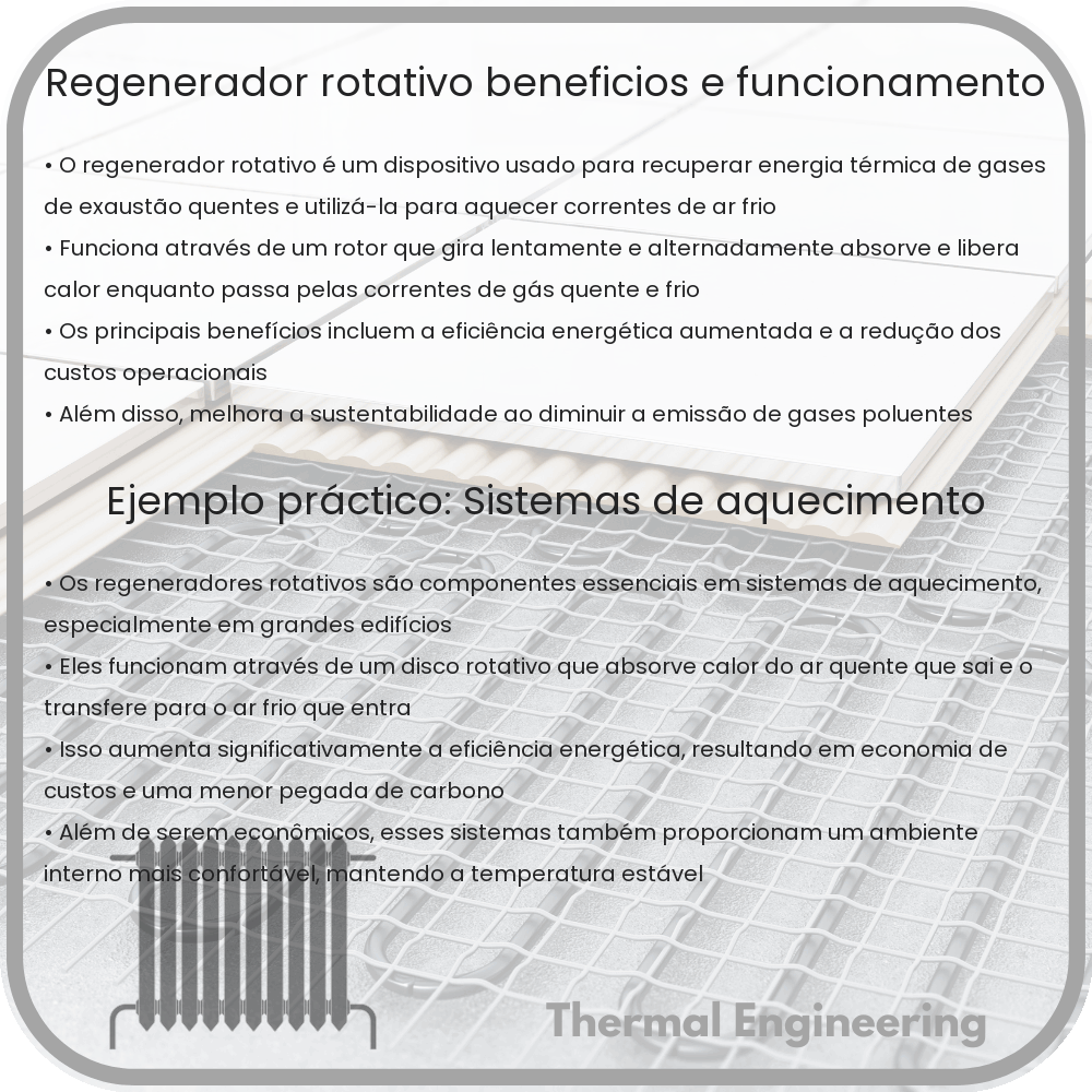 Regenerador Rotativo | Benefícios e Funcionamento