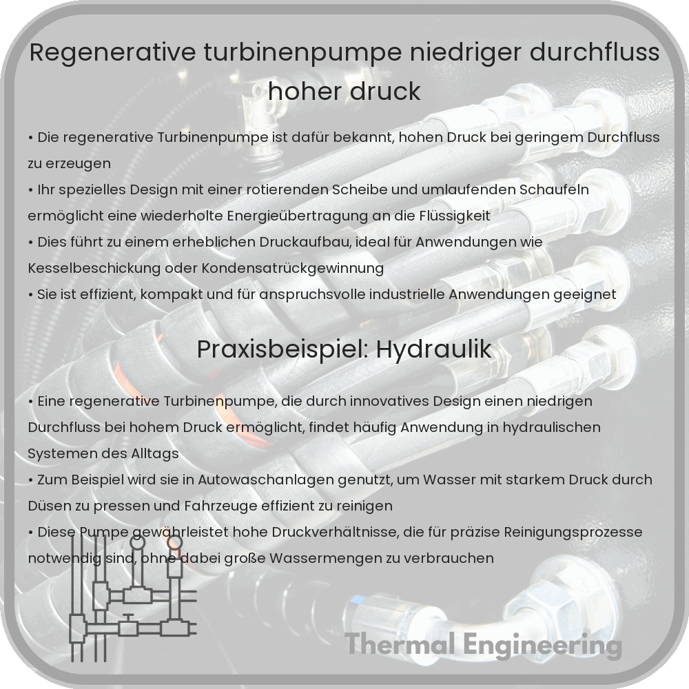 Regenerative Turbinenpumpe | Niedriger Durchfluss, Hoher Druck