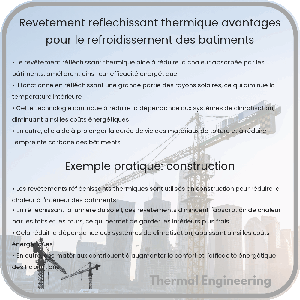 Revêtement Réfléchissant Thermique | Avantages pour le Refroidissement des Bâtiments