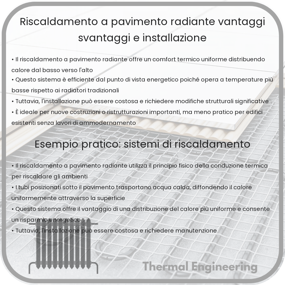 Riscaldamento a Pavimento Radiante | Vantaggi, Svantaggi e Installazione