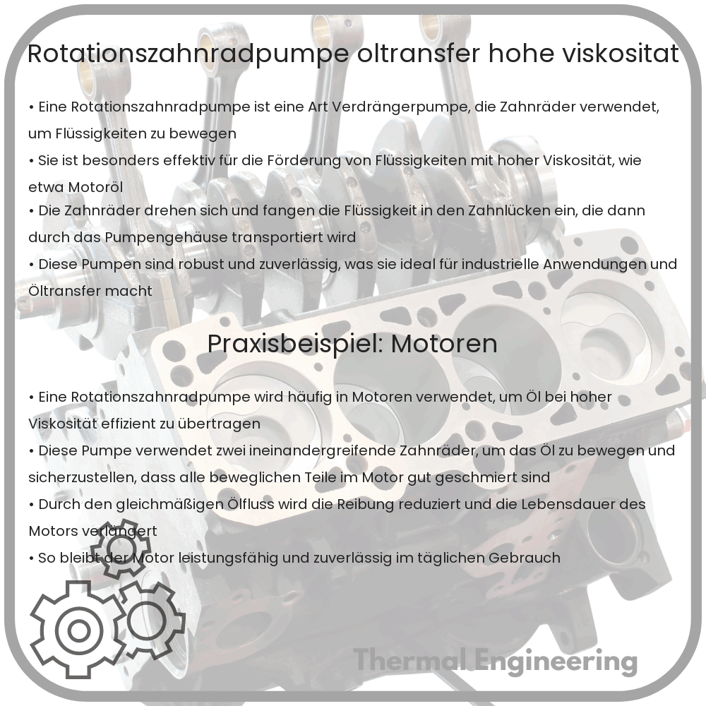 Rotationszahnradpumpe | Öltransfer & hohe Viskosität