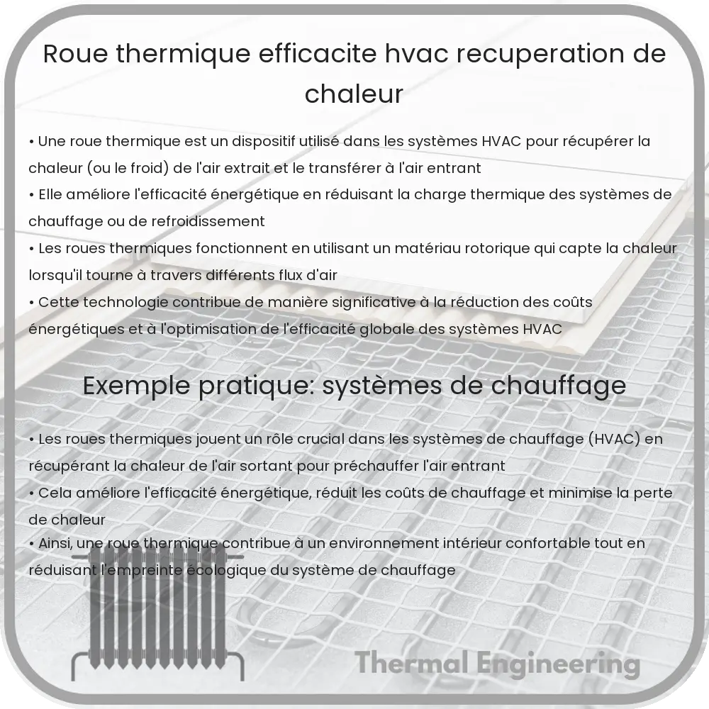 Roue Thermique | Efficacité HVAC & Récupération de Chaleur