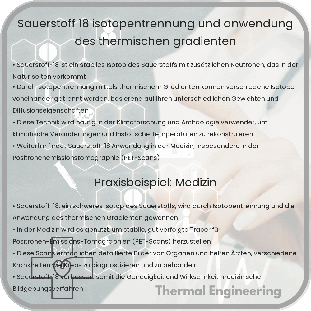 Sauerstoff-18 | Isotopentrennung und Anwendung des thermischen Gradienten