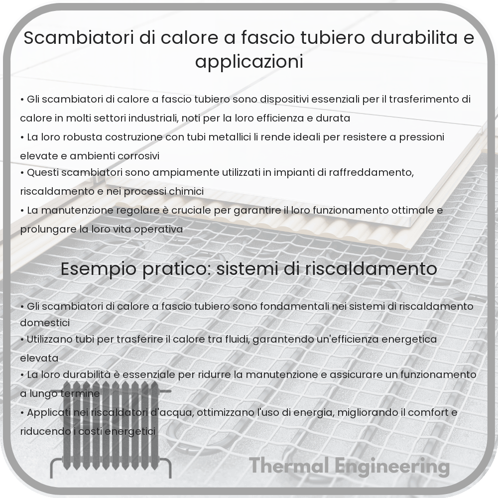 Scambiatori di Calore a Fascio Tubiero: Durabilità e Applicazioni