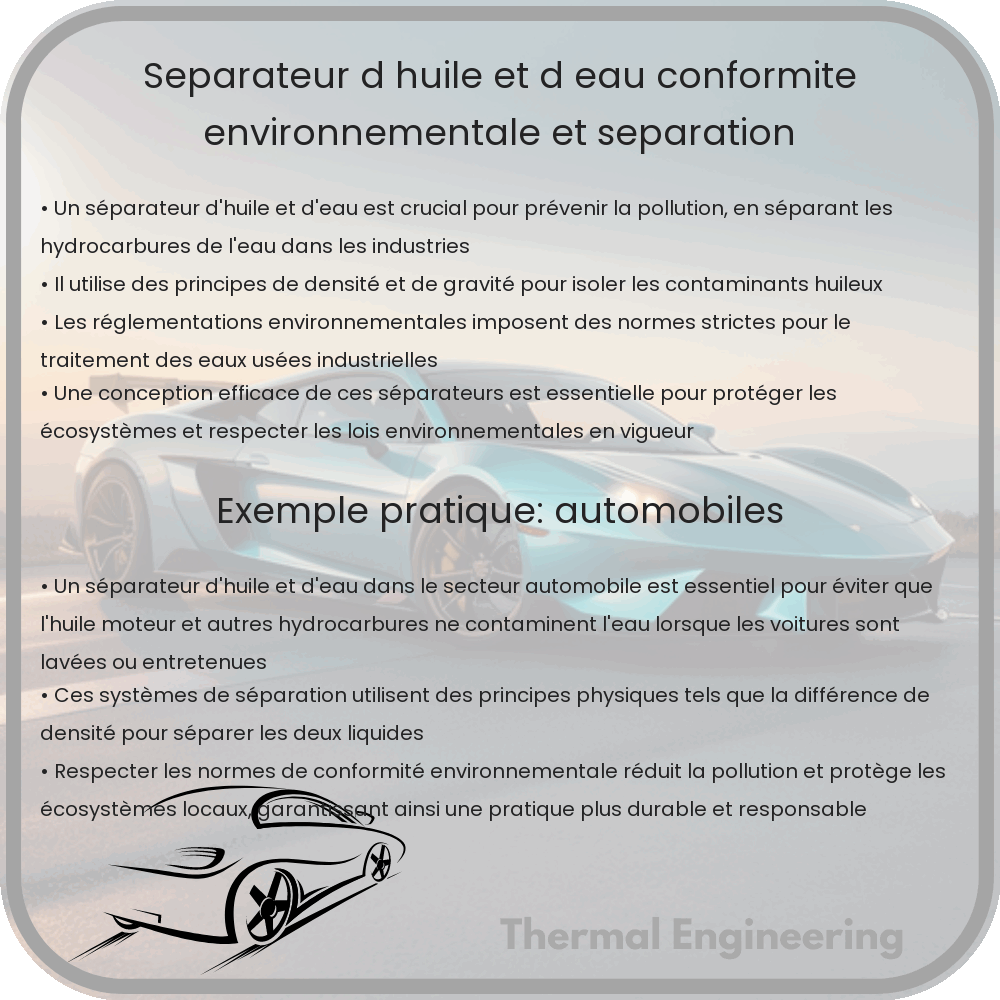 Séparateur d'Huile et d'Eau | Conformité Environnementale et Séparation