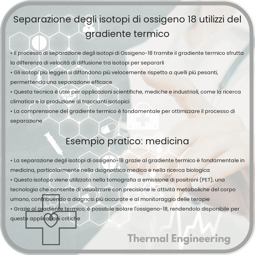 Separazione degli Isotopi di Ossigeno-18: Utilizzi del Gradiente Termico