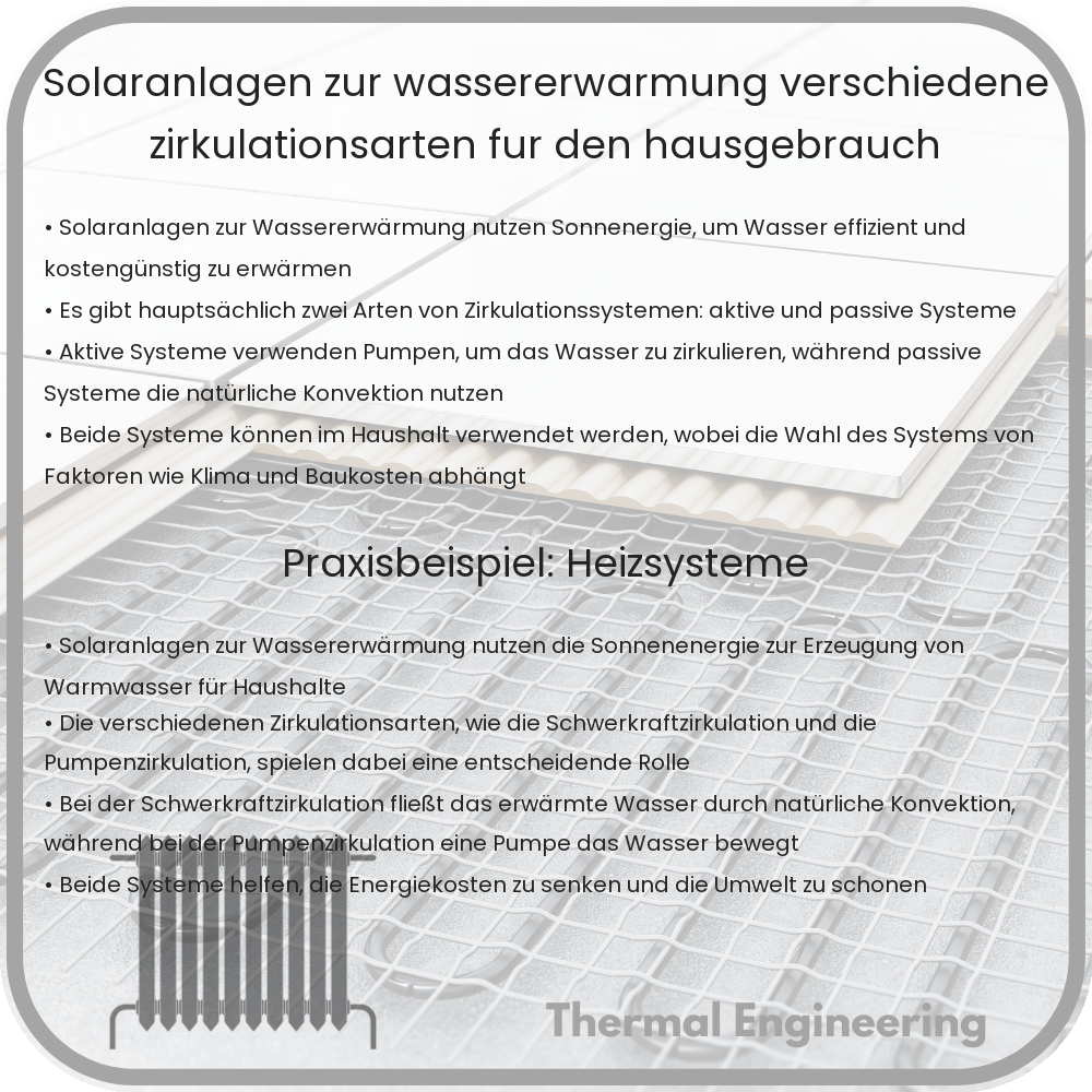 Solaranlagen zur Wassererwärmung | Verschiedene Zirkulationsarten für den Hausgebrauch