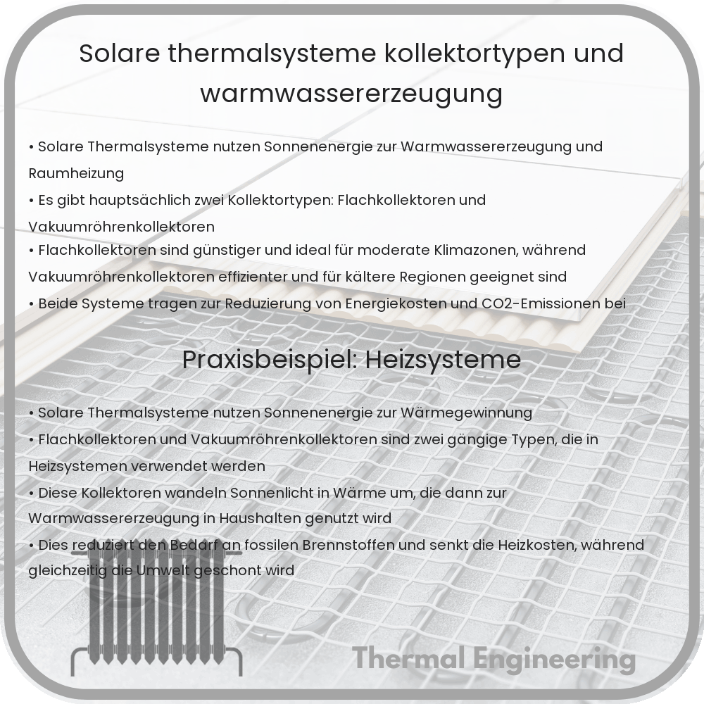 Solare Thermalsysteme: Kollektortypen und Warmwassererzeugung
