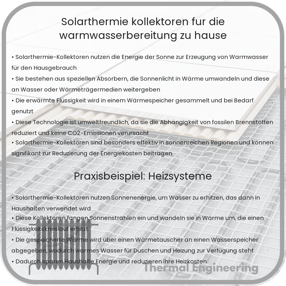Solarthermie-Kollektoren für die Warmwasserbereitung zu Hause