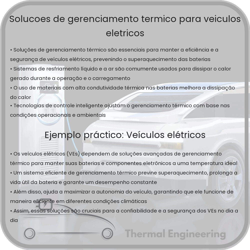 Soluções de gerenciamento térmico para veículos elétricos