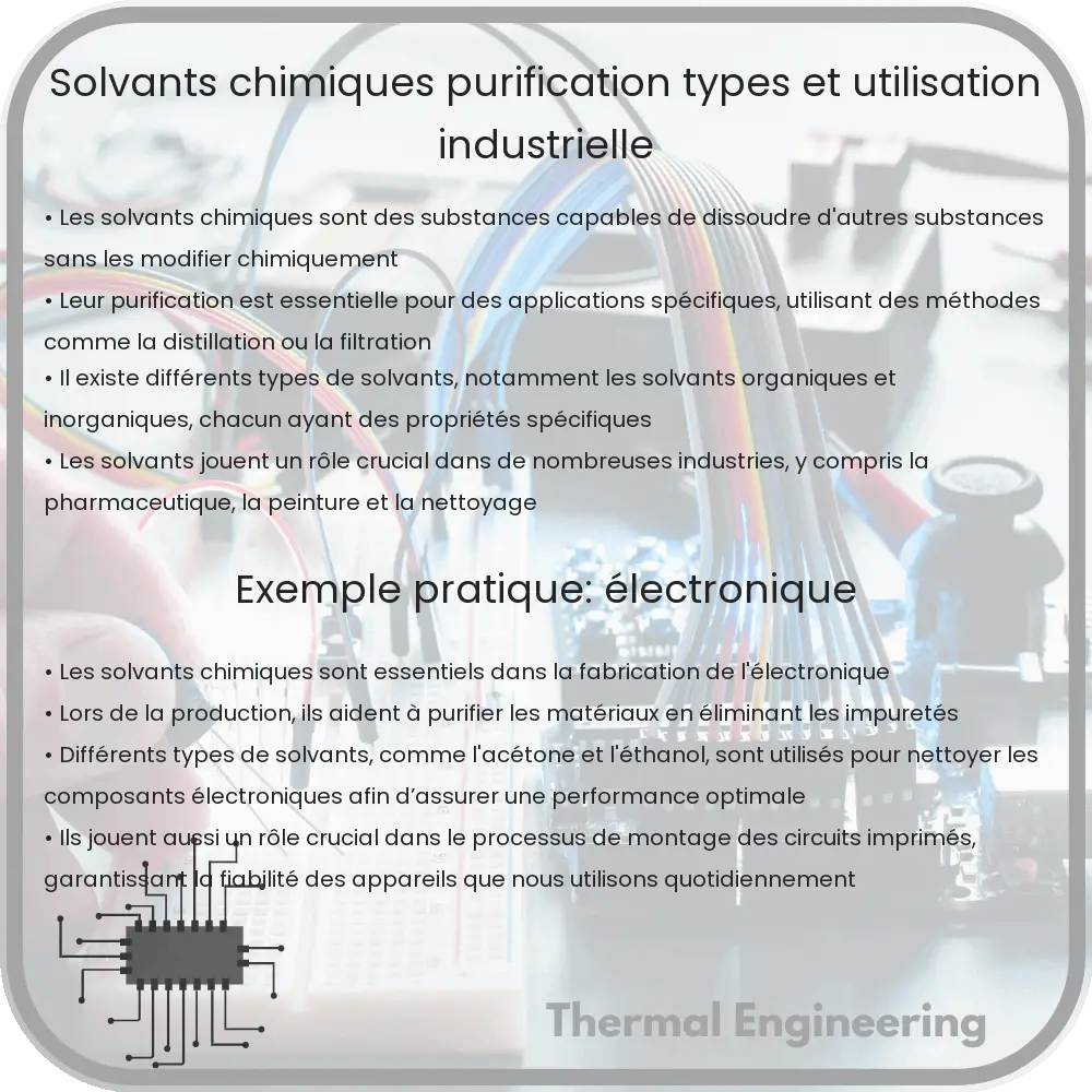 Solvants Chimiques | Purification, Types et Utilisation Industrielle