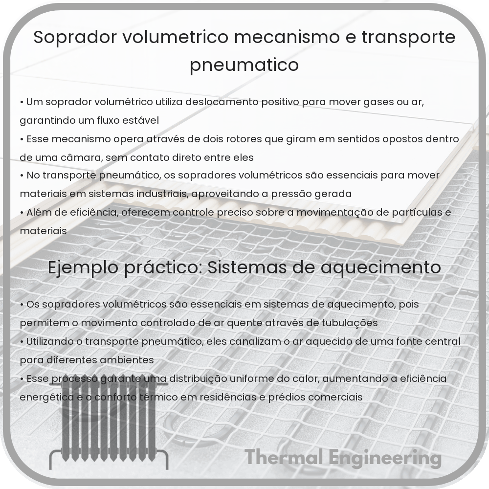 Soprador Volumétrico: Mecanismo e Transporte Pneumático