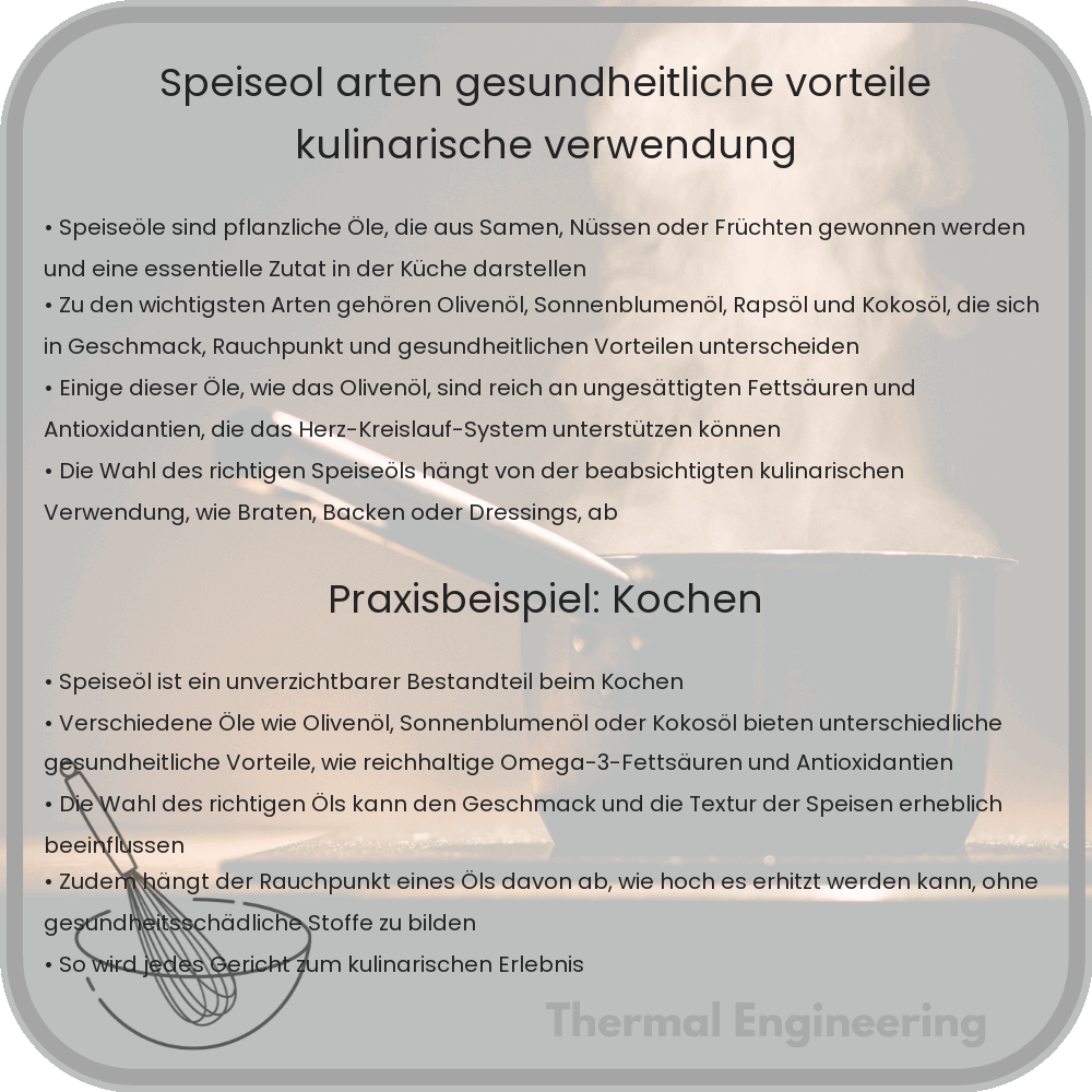 Speiseöl | Arten, gesundheitliche Vorteile & kulinarische Verwendung