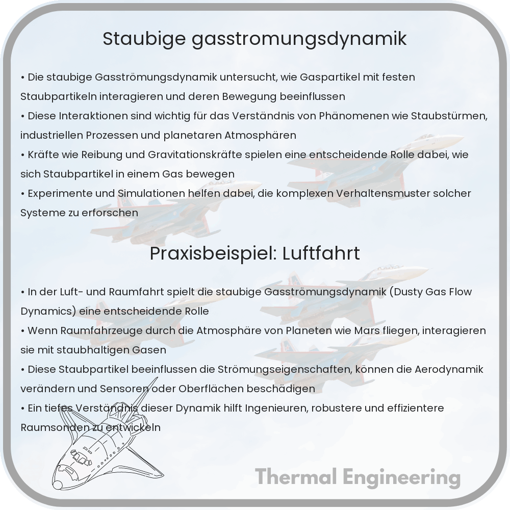 Staubige Gasströmungsdynamik