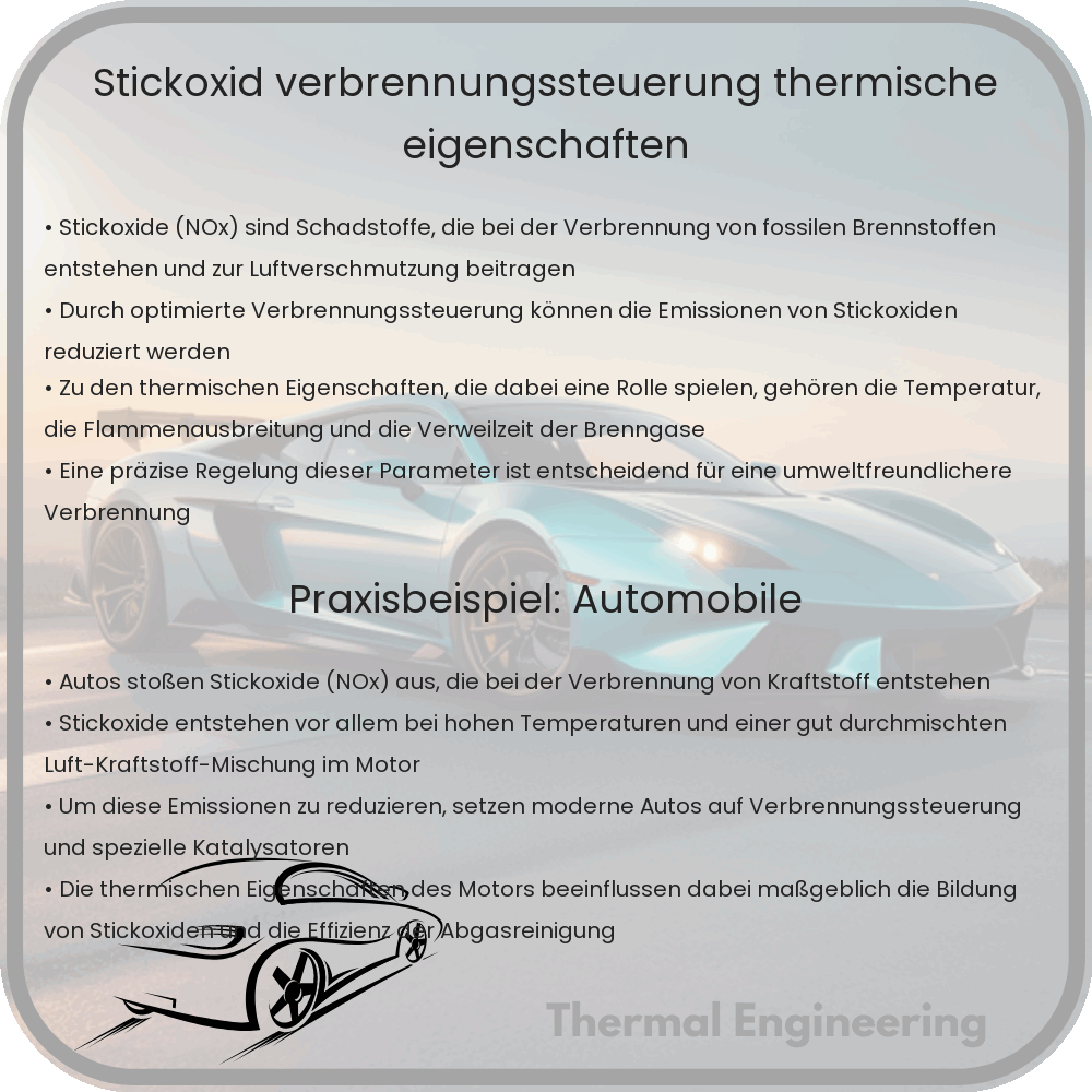Stickoxid | Verbrennungssteuerung, thermische Eigenschaften