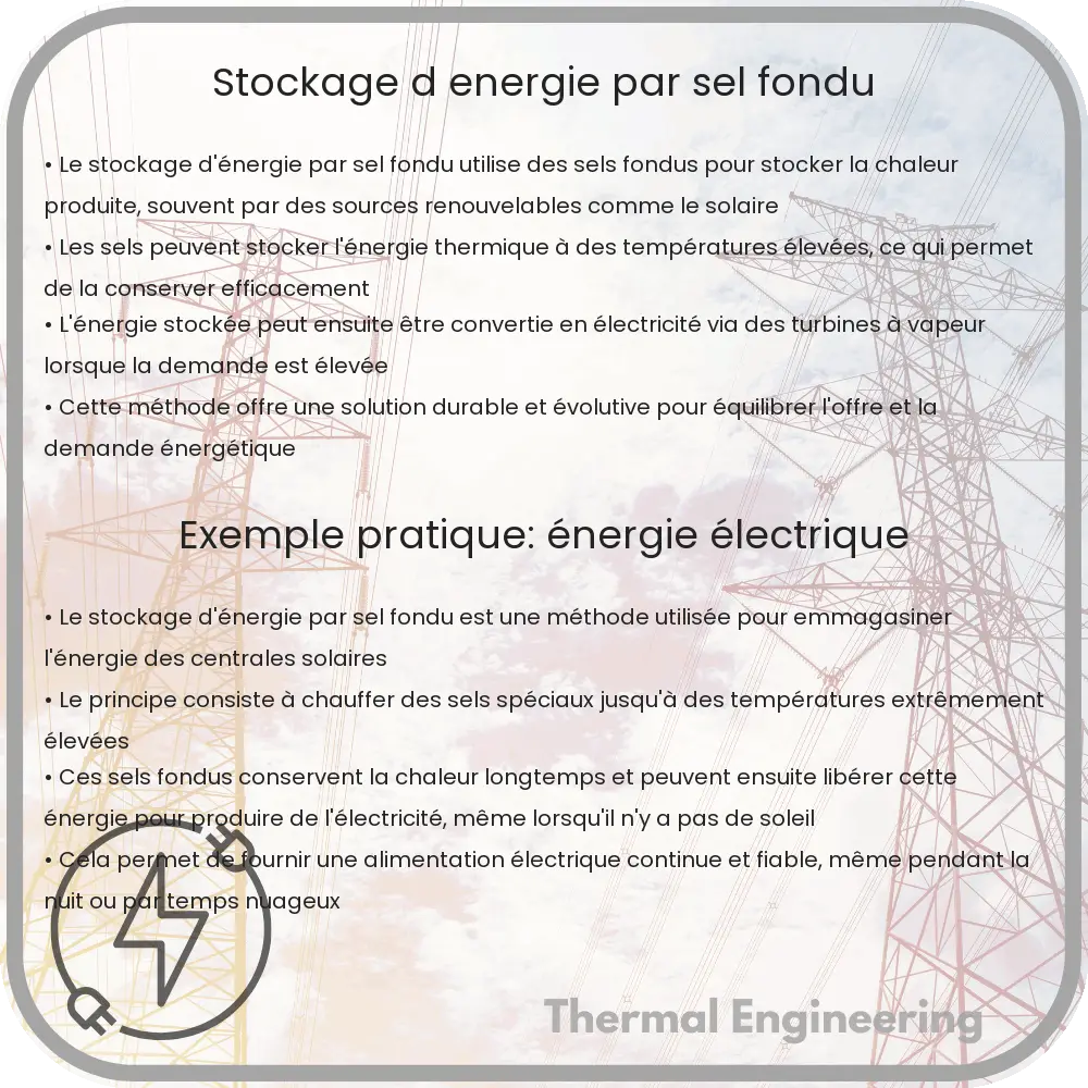 Stockage d'énergie par sel fondu