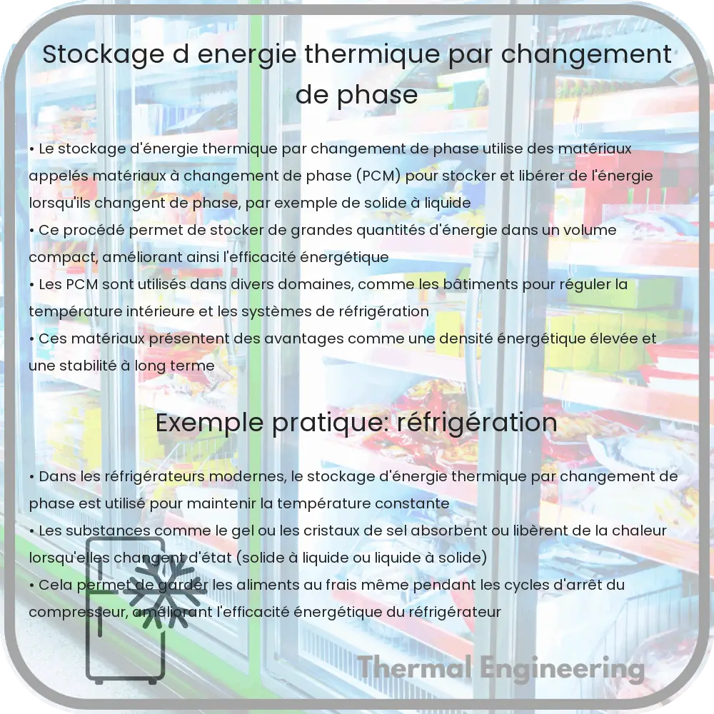 Stockage d'énergie thermique par changement de phase