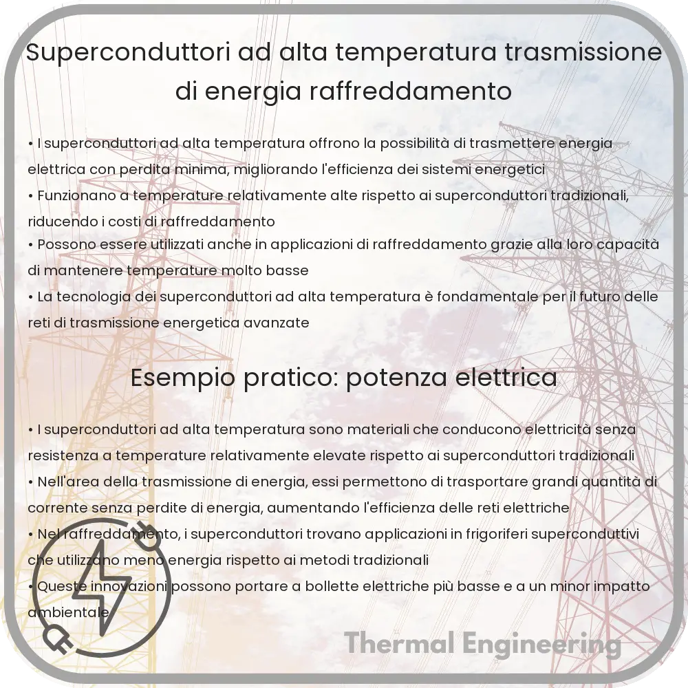 Superconduttori ad Alta Temperatura | Trasmissione di Energia, Raffreddamento