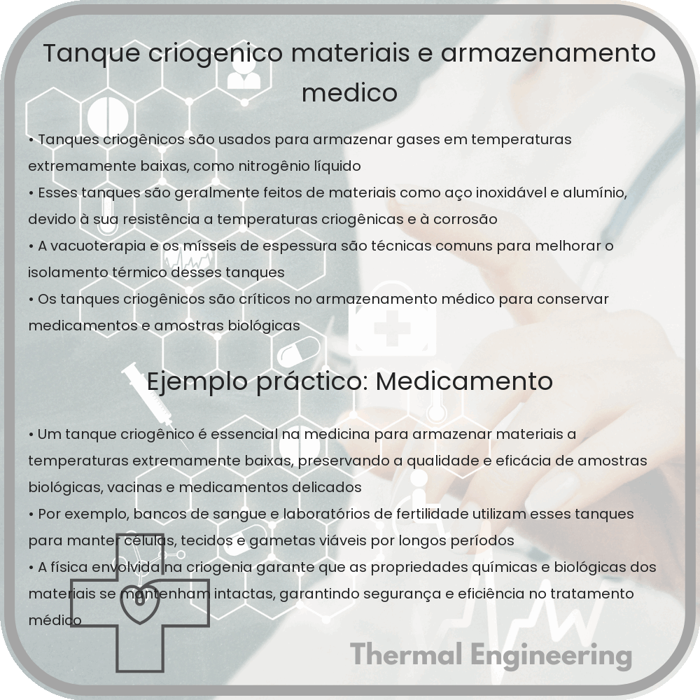 Tanque Criogênico | Materiais e Armazenamento Médico