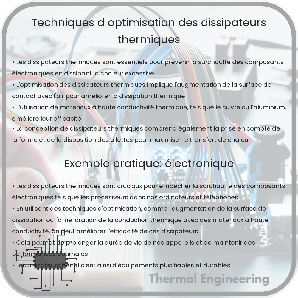 Techniques d'optimisation des dissipateurs thermiques
