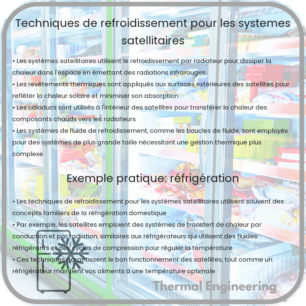 Techniques de refroidissement pour les systèmes satellitaires