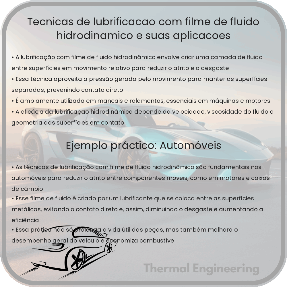 Técnicas de Lubrificação com Filme de Fluido Hidrodinâmico e Suas Aplicações