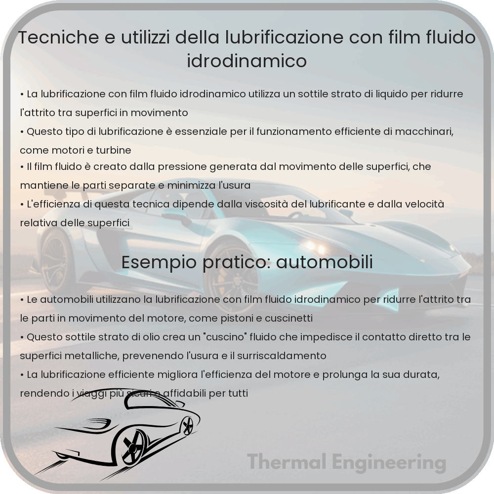 Tecniche e Utilizzi della Lubrificazione con Film Fluido Idrodinamico