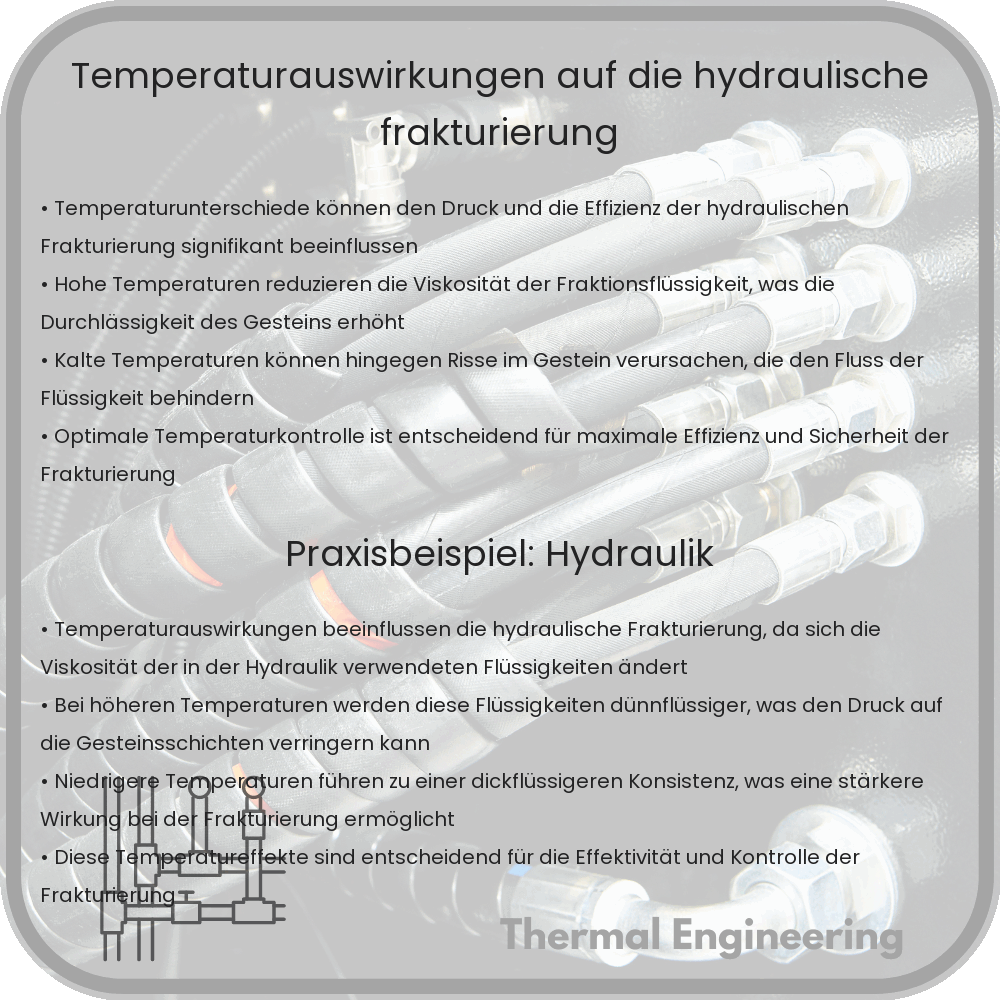 Temperaturauswirkungen auf die hydraulische Frakturierung