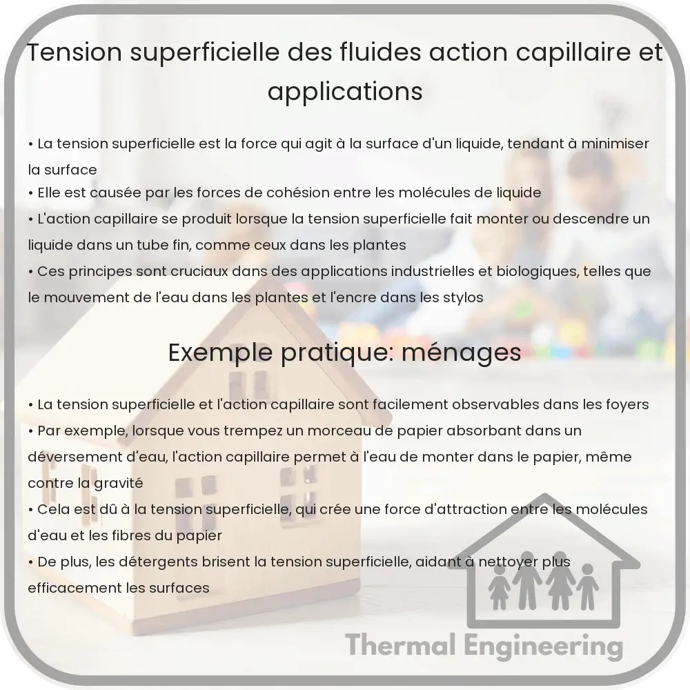 Tension Superficielle des Fluides | Action Capillaire et Applications