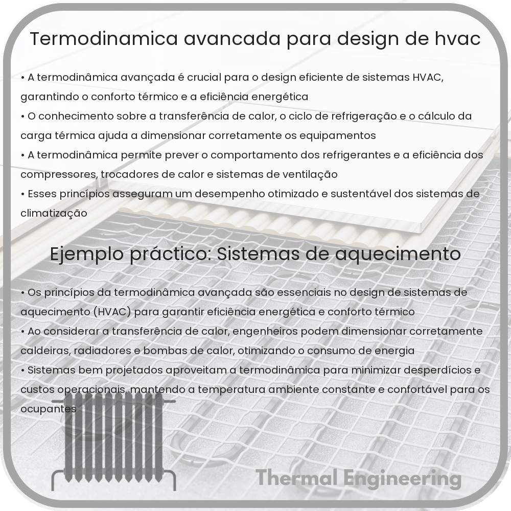 Termodinâmica avançada para design de HVAC