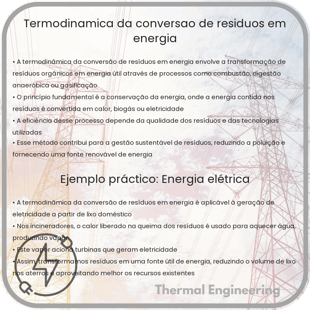 Termodinâmica da conversão de resíduos em energia