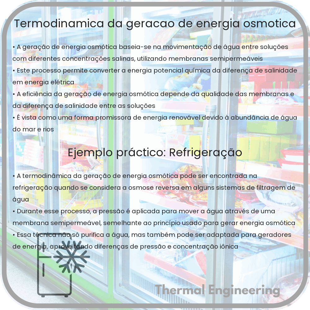 Termodinâmica da geração de energia osmótica