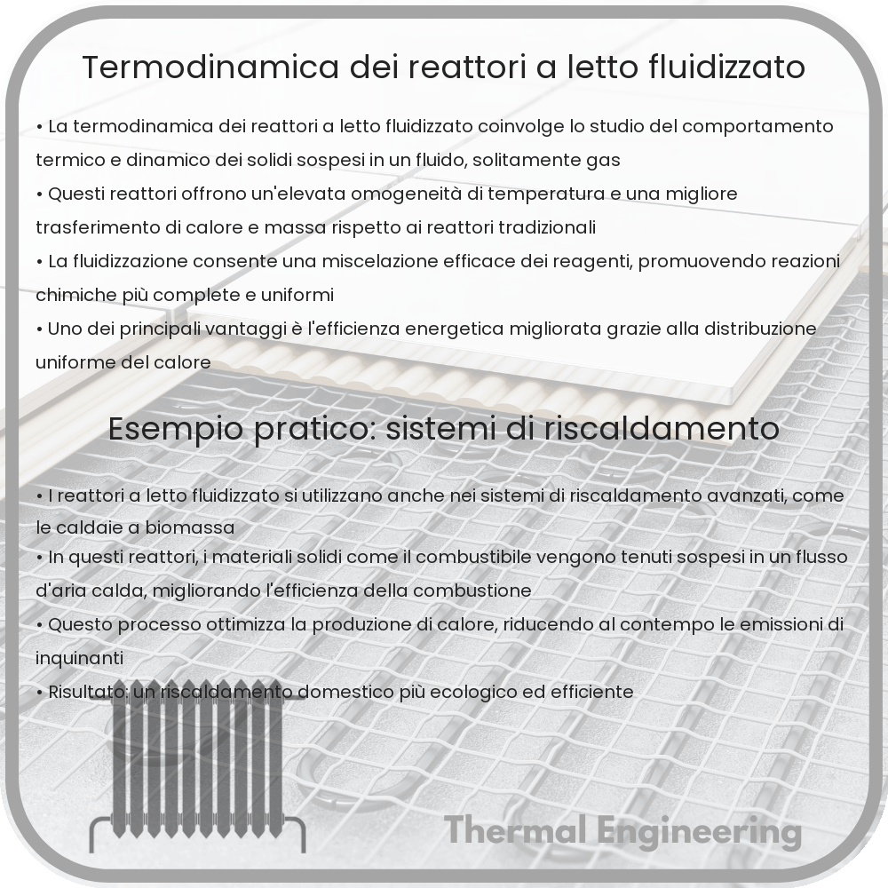 Termodinamica dei reattori a letto fluidizzato