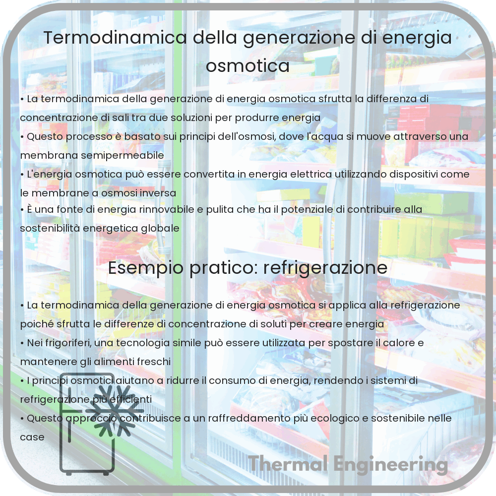 Termodinamica della generazione di energia osmotica