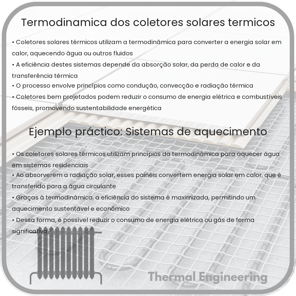 Termodinâmica dos coletores solares térmicos