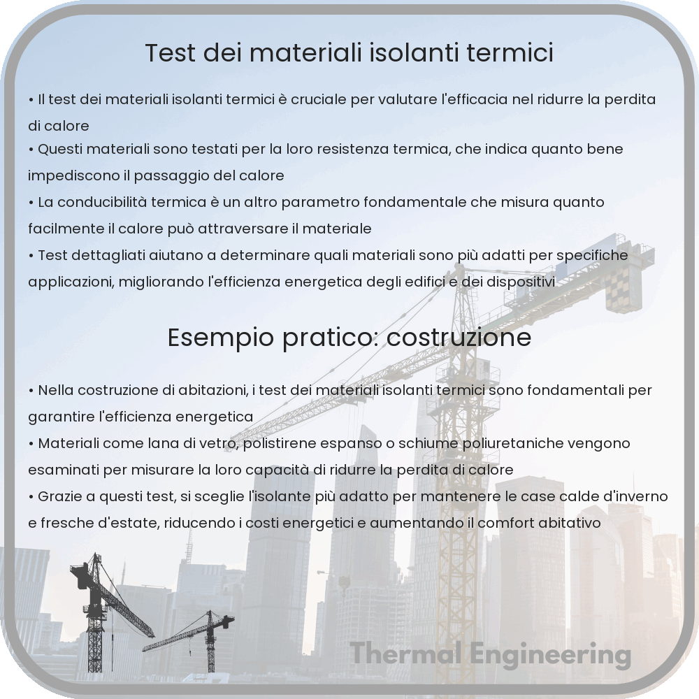 Test dei materiali isolanti termici