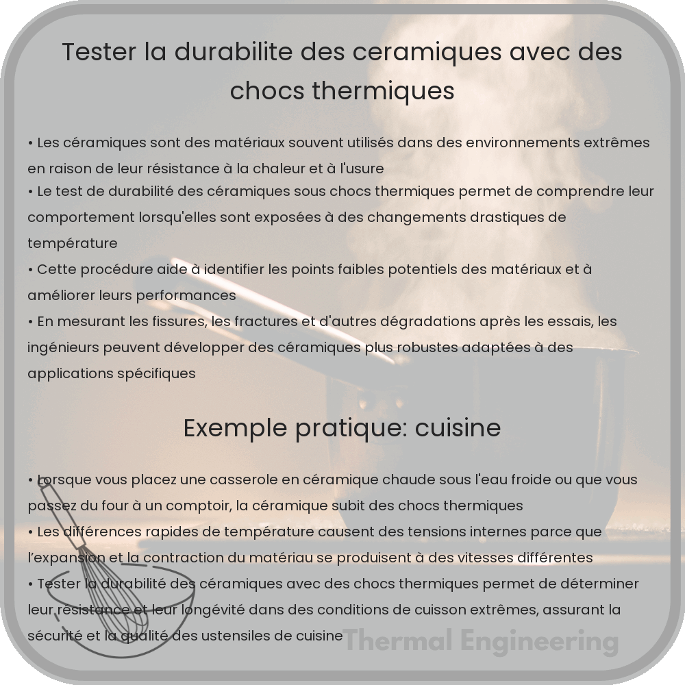 Tester la durabilité des céramiques avec des chocs thermiques