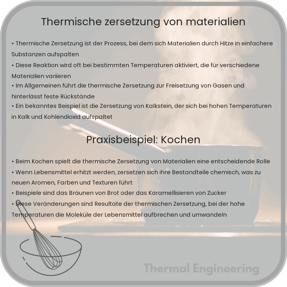 Thermische Zersetzung von Materialien