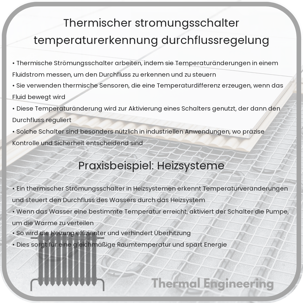 Thermischer Strömungsschalter | Temperaturerkennung, Durchflussregelung