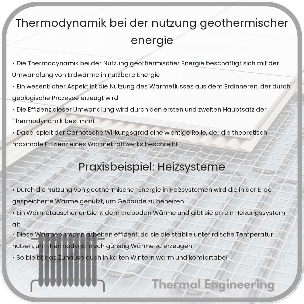 Thermodynamik bei der Nutzung geothermischer Energie