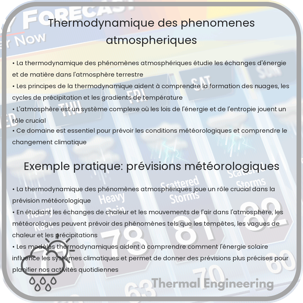 Thermodynamique des phénomènes atmosphériques